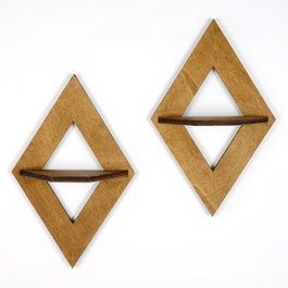 Hanah Home Raf260 Estantería de Pared Nogal (2 Piezas)